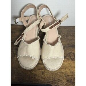 Vepose Women's Espadrilles Wedge Sandals Peep Toe Size 6